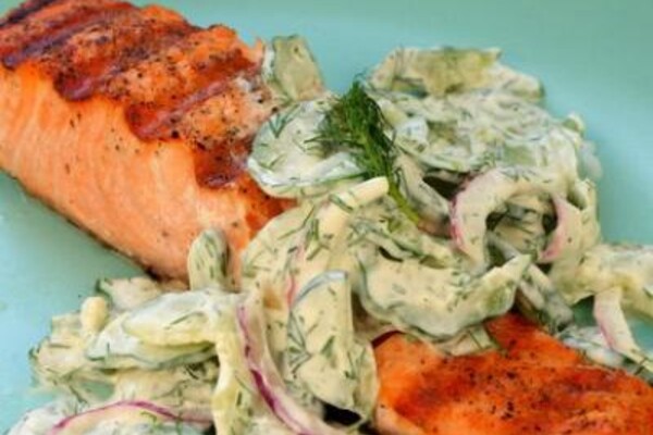 grilled salmon with aioli