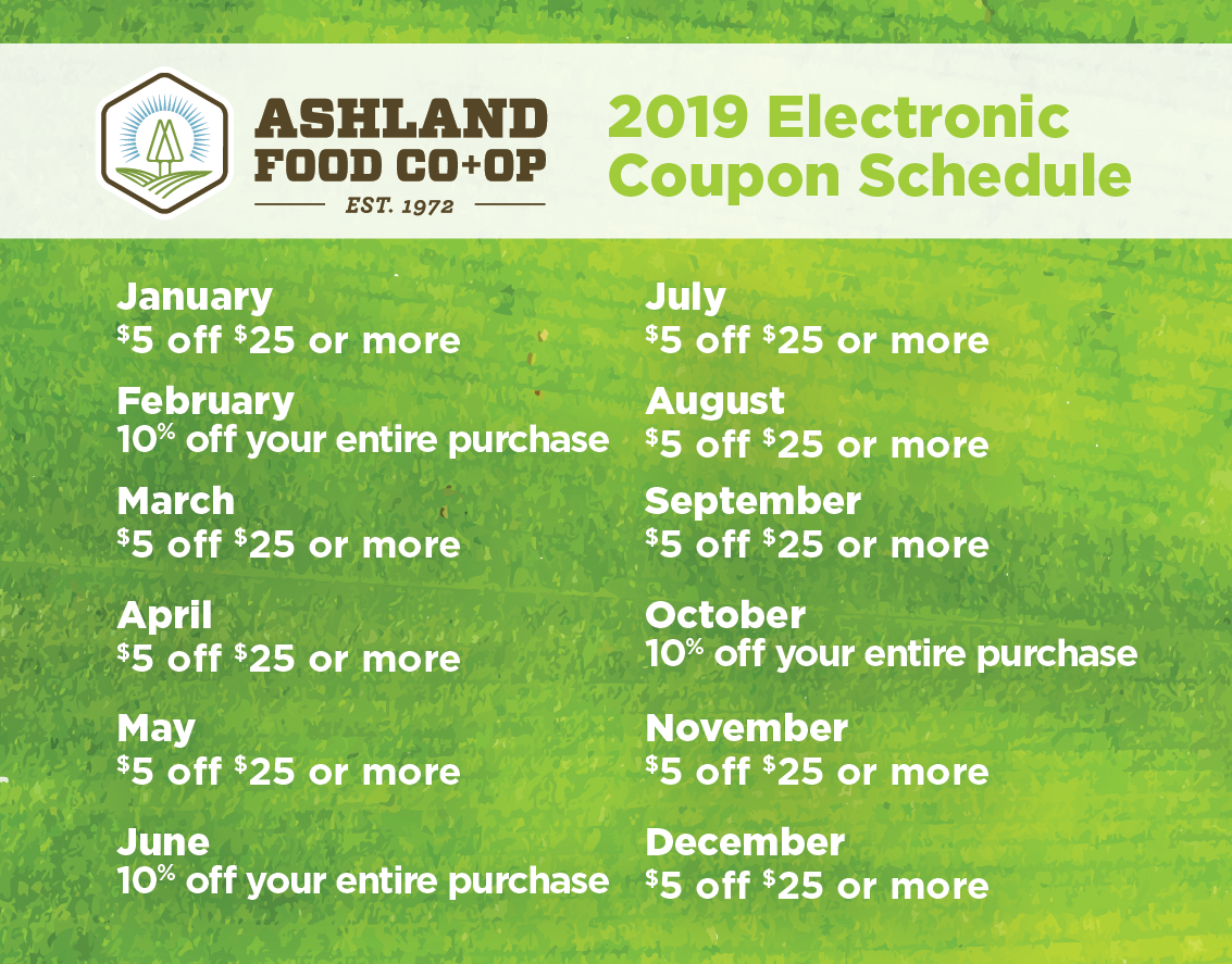 2019 Co-op owner benefit and coupon calendar